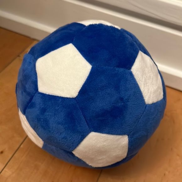 Plush Soccer Ball Toy/Pillow, Medium - 19cm/7.5” Diameter - Picture 2 of 5